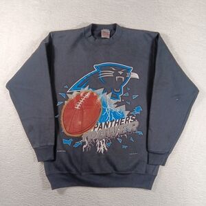 Vintage 90s Oneita Sweatshirt Mens Large Black Carolina Panthers NFL 1993